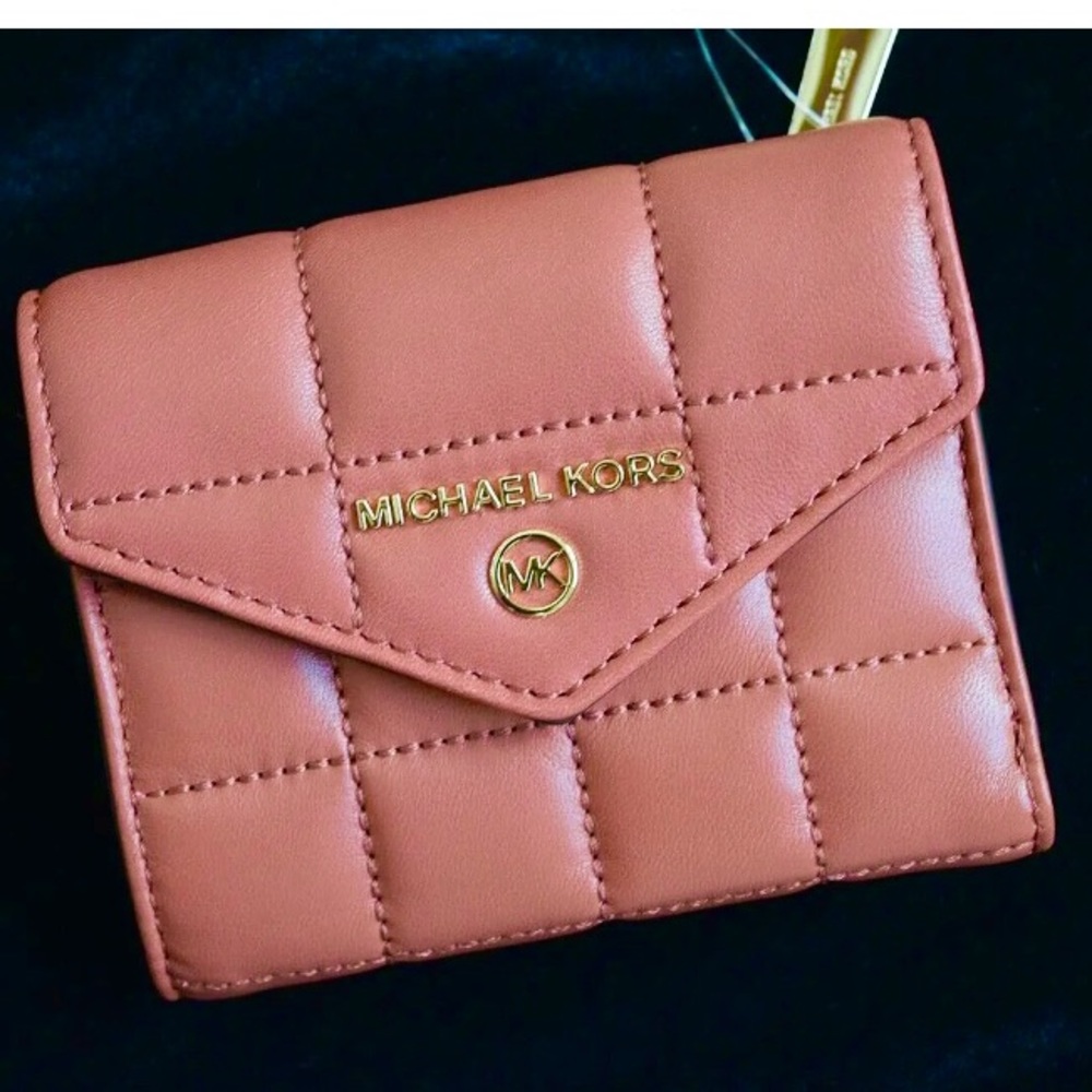 NEW with TAG Michael Kors Jet Set / Trifold Leather Wallet Color: Cinna…